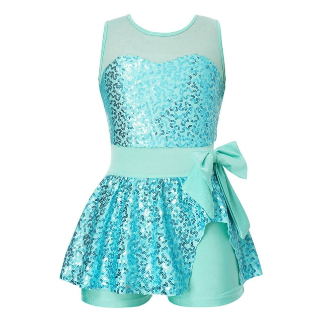 Kids Girls Sequins Ballet Leotard Dance Tutu Dress Latin Jazz Dancewear Costume - Foto 9