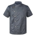 thumbnail image 1 of MSEMIS Men's Short Sleeve Button Chef Coat Jacket Kitchen Cook Shirt Uniforms for Food Service 6816#Gray XL, 1 of 6