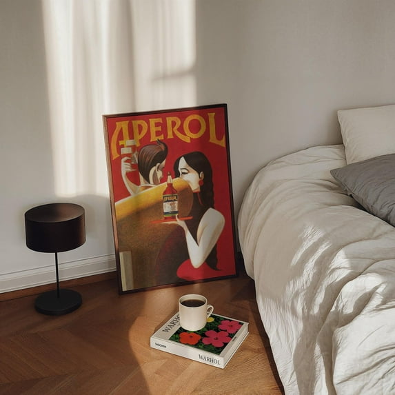 MSFCON Aperol Wall Art, Vintage Poster Art, Bar Decor, Beverage Print, Couple Dancing Art, Large Wall Art