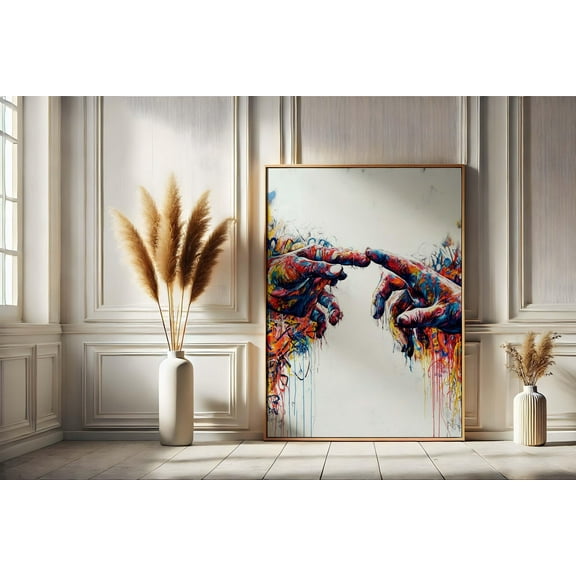 MSFCON Creation Hands Wall Art Graffiti Inspired Poster Vibrant Street Art Print Modern Pop Art Design Bold Abstract Decor