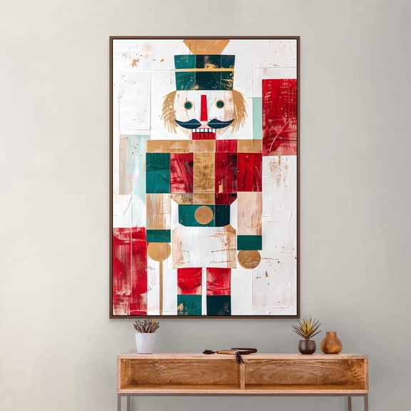 MSFCON Geometric Nutcracker Wall Art : Christmas Abstract Room Decor