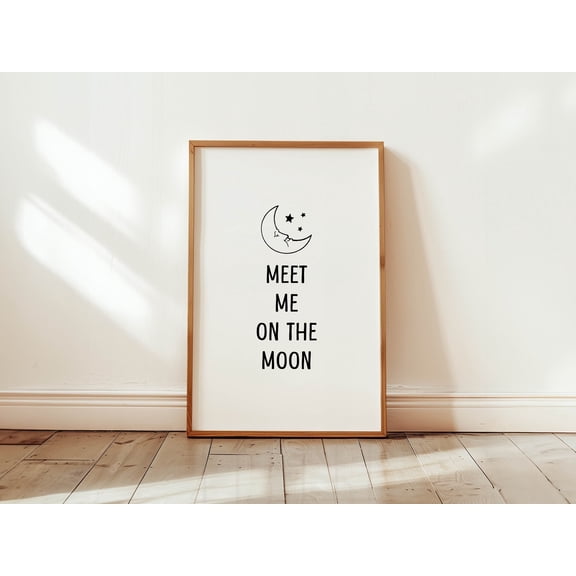 MSFCON Goodnight Bathroom Print Moon Bathroom Quote Black + White Bathroom Art Poster Fun Bathroom Wall Decor Cute Gift for Her