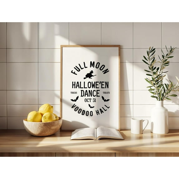 MSFCON Halloween Party Print Kitchen Wall Art Halloween Party Decoration Halloween Celebration Poster Fun Fall Kitchen Decor Gift for Home