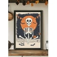 thumbnail image 1 of MSFCON Halloween Skeleton Wall Art – Spooky Pumpkin & Bat Poster – Vintage Orange Moon Print – Gothic Creepy Decor, 1 of 3