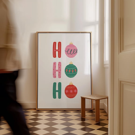 MSFCON Ho Ho Ho Trendy Christmas Art Print Holiday Wall Decor Festive Home Decoration Christmas Typography Poster