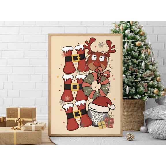 MSFCON Ho Ho Ho Wall Art | Retro Christmas Poster | Holiday Prints | Christmas Wall Art Print | Christmas Decorations