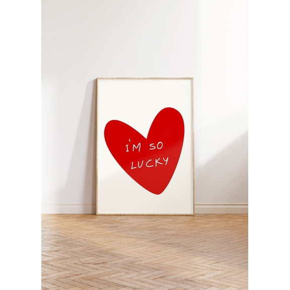 MSFCON I'm So Lucky Playing Card Print, Lucky Girl Syndrome, Retro Playing Card, Ace of Hearts, Aesthetic Apartment, Red Heart Art, Funky Aesthetic
