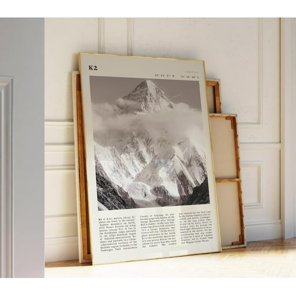 MSFCON K2 Mountain Print | Karakorum Wall Art | Epic Poster Gift for Adventure and Nature Lovers