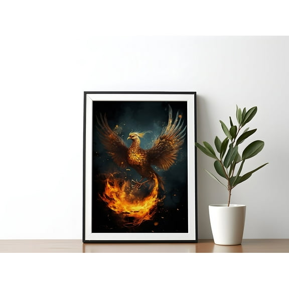 MSFCON Magical phoenix poster phoenix bird art print fantasy fire bird phoenix poster phoenix art mythical creatures art