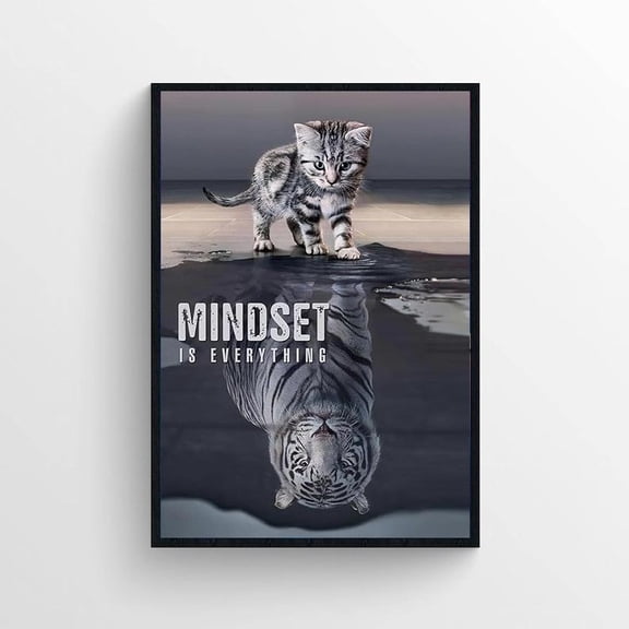 MSFCON Mindset Is Everything, Motivational Wall Art For Living Room Decor Aesthetic Vintage Posters Wall Art
