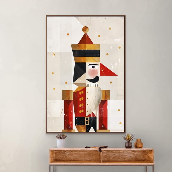 MSFCON Modern Nutcracker Wall Art : Geometric Christmas Room Decor