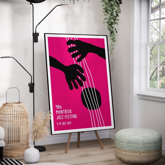 MSFCON Montreux Jazz Fest Poster, Retro Guitar Wall Art, Vibrant Music Lover Print, Colorful Contemporary Decor, Living Room or Office