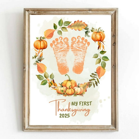 MSFCON My First Thanksgiving Footprint Art: Baby Keepsake