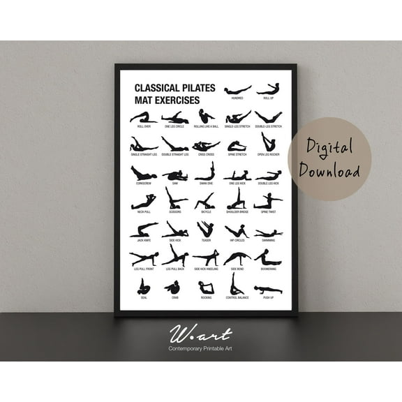 MSFCON PILATES POSTER, Pilates Art, Pilates Workout Chart, Pilates Studio Decor, Pilates Gift