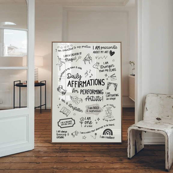 MSFCON Performing Arts Daily Affirmations Poster, Theatre Inspirational Quote Wall Art, Drama Classroom Decor, Music Dance Studio Print