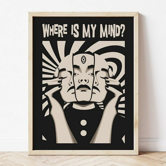 MSFCON Pixies Where is My Mind Poster, Psychedelic Poster, Psychedelic Wall Art, Psychedelic Art Print, Trippy Art, Trippy Portrait, Music Art