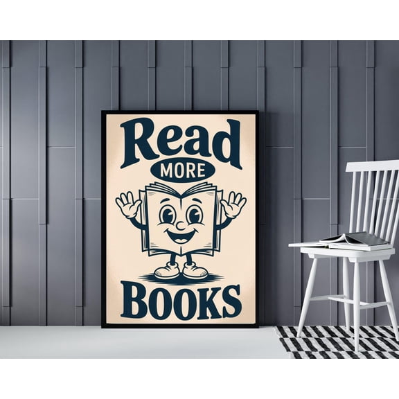 MSFCON Read More Books Print, Classroom Wall Decor, English Classroom Decor, Reading Posters, School Library Art, English Teacher Poster, Bookish.