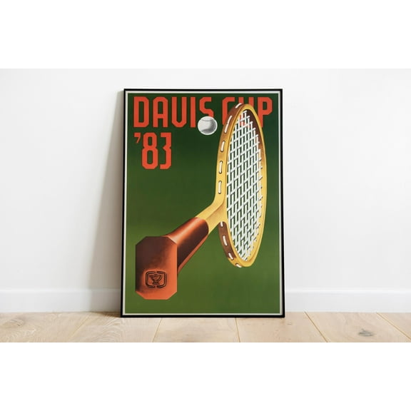 MSFCON Retro Davis Cup 1983 Tennis Poster, Vintage Tennis Wall Art Print, Sports Decor, Man Cave Poster, Tennis Lover Gift, Retro Tennis