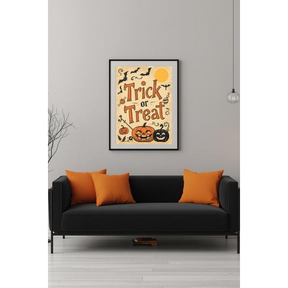 MSFCON Spooky Retro Halloween Print | Trick or Treat Poster | Vintage Halloween Party Wall Art | Rustic Spooky Kitchen Decor