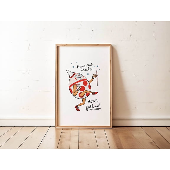 MSFCON Sweet Cheeks Bathroom Print Funny Bathroom Quote Fun Bathroom Art Poster Humpty Egg Bathroom Wall Decor Cute Gift for Home