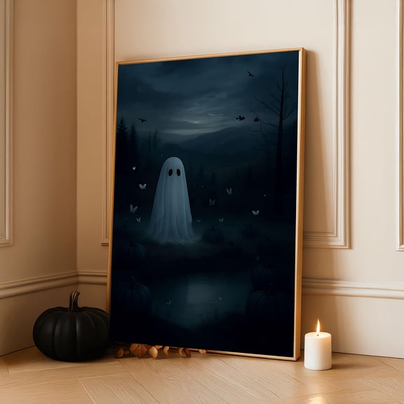 MSFCON Vintage Halloween Ghost Poster | Printed Wall Art | Spooky Home Decor