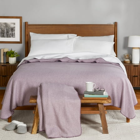 Mainstays Super Soft Hazy Purple Fleece Bed Blanket, Full/Queen