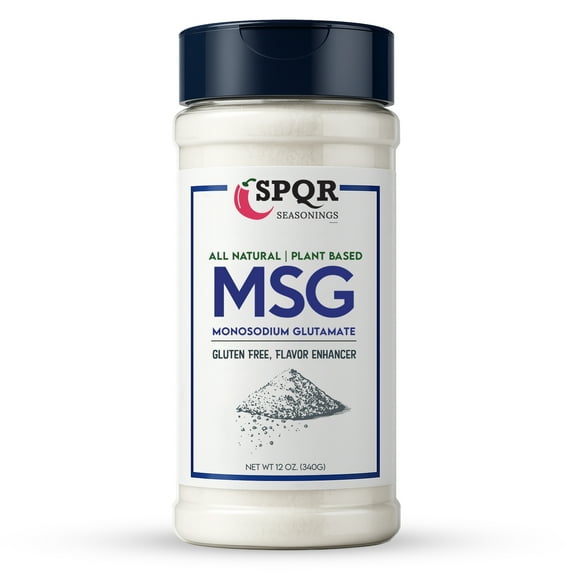 MSG Seasoning All Natural Plant Based Monosodium Glutamate XL 12 Ounce Bottle Gluten Free Restaurant Grade Flavor Enhancer by SPQR Seasonings