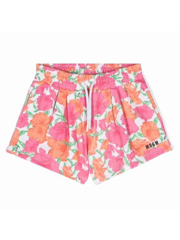 Kids Floral Print Cotton Shorts, Size 8Y