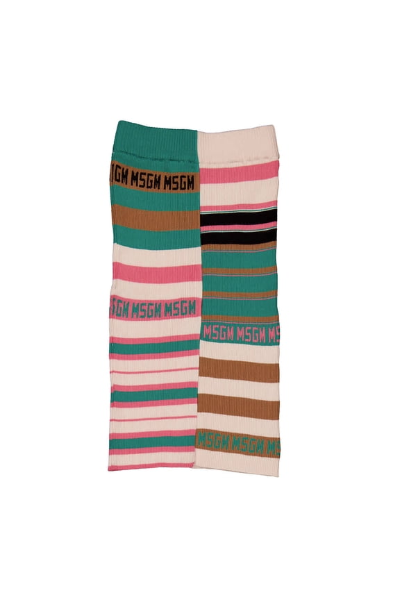 Kids Multicolor Striped Ribbed Knit Skirt, Size 6Y