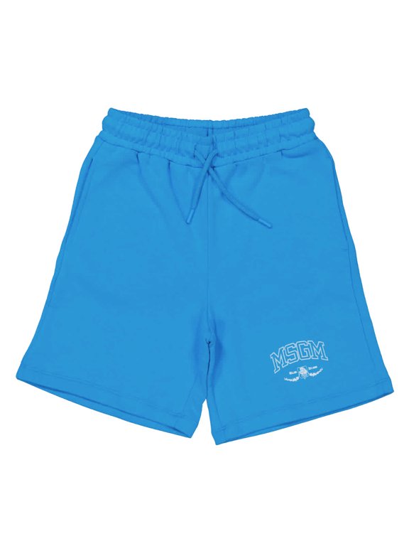 Kids Turchese Logo Embroidered Shorts, Size 6