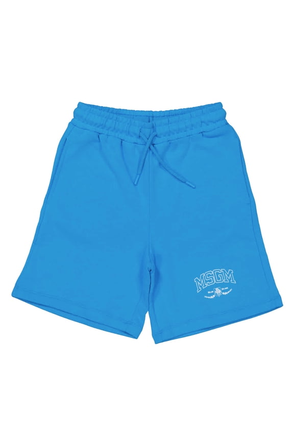 Kids Turchese Logo Embroidered Shorts, Size 6