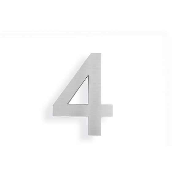 MSH Modern Stainless Hardware 6 Inch 3D Stainless Steel House Number 4