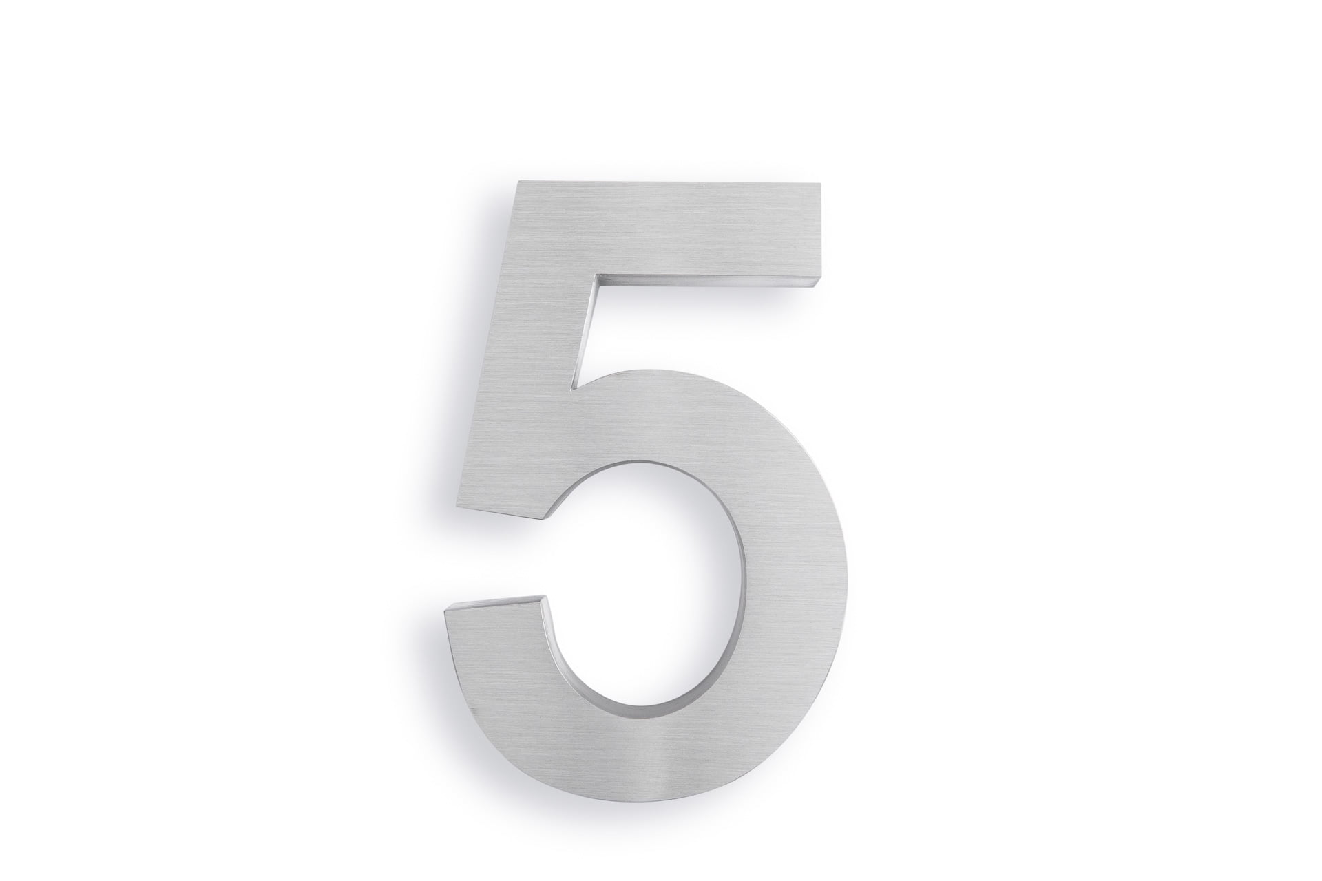 MSH Modern Stainless Hardware 6 Inch 3D Stainless Steel House Number 5