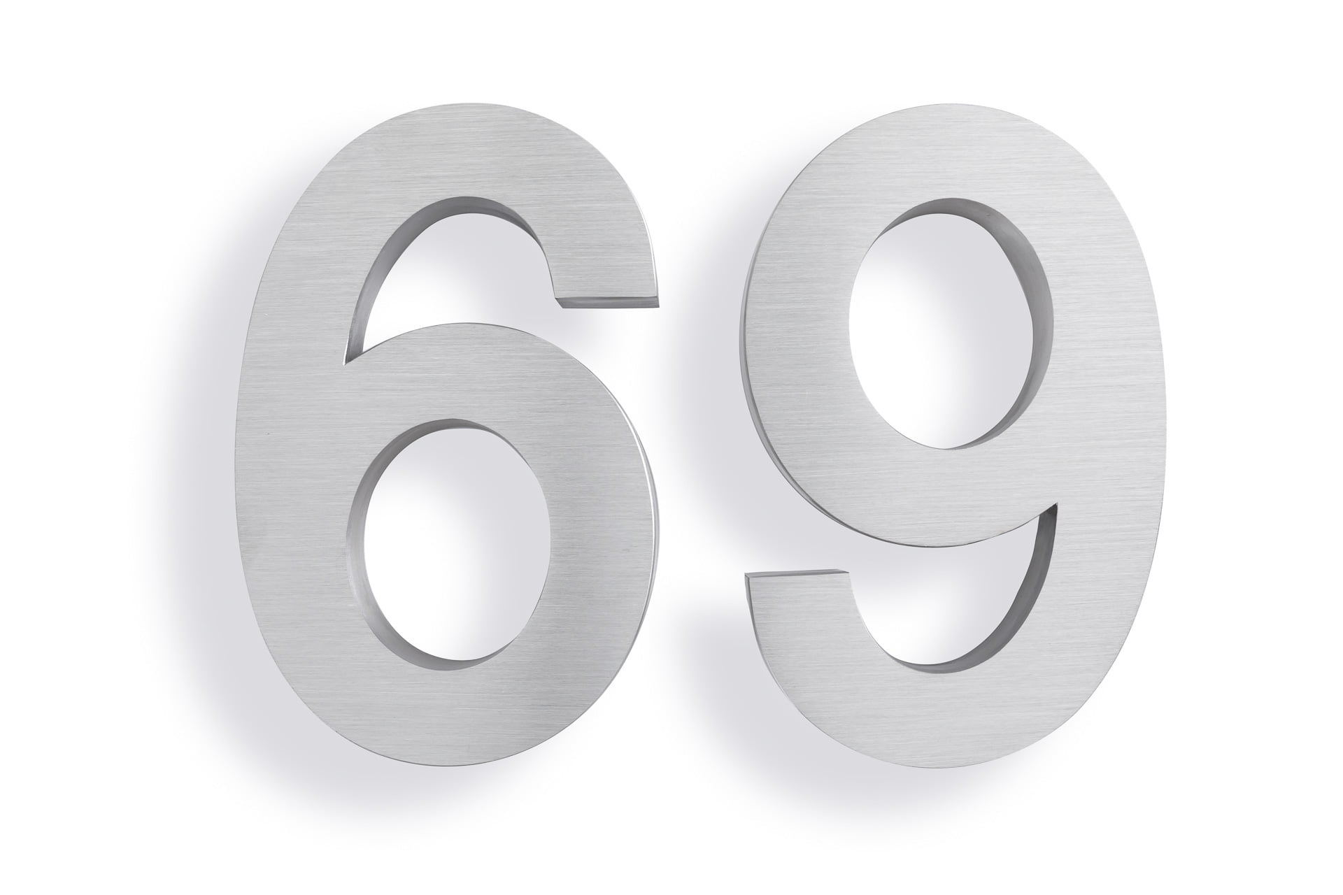 6 Inch Brushed Stainless Steel Floating House Number
