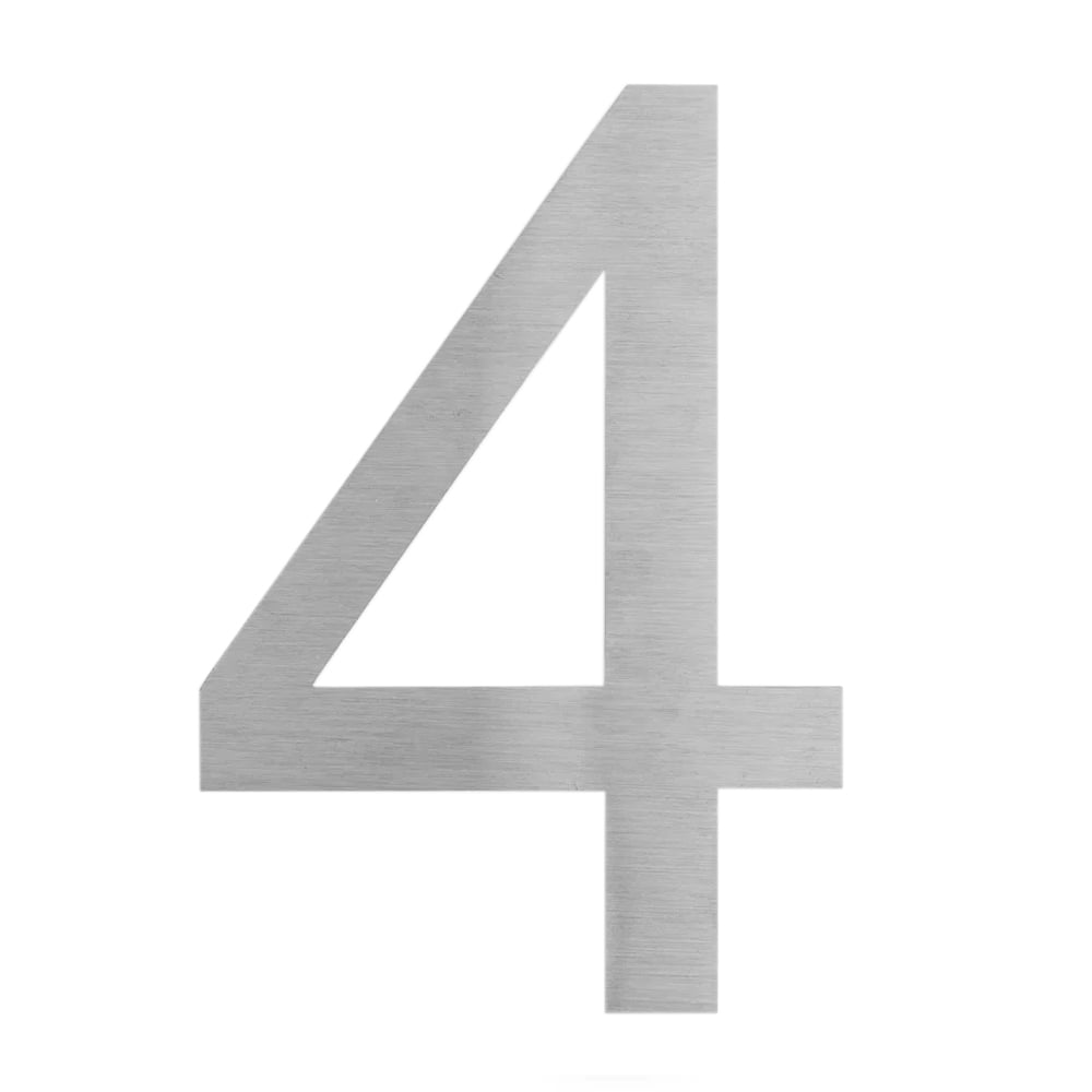 6" Silver Stainless Steel Floating House Number
