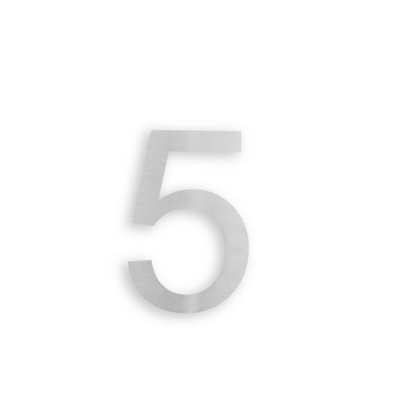 MSH Modern Stainless Hardware 6 Inch Stainless Steel House Number 5