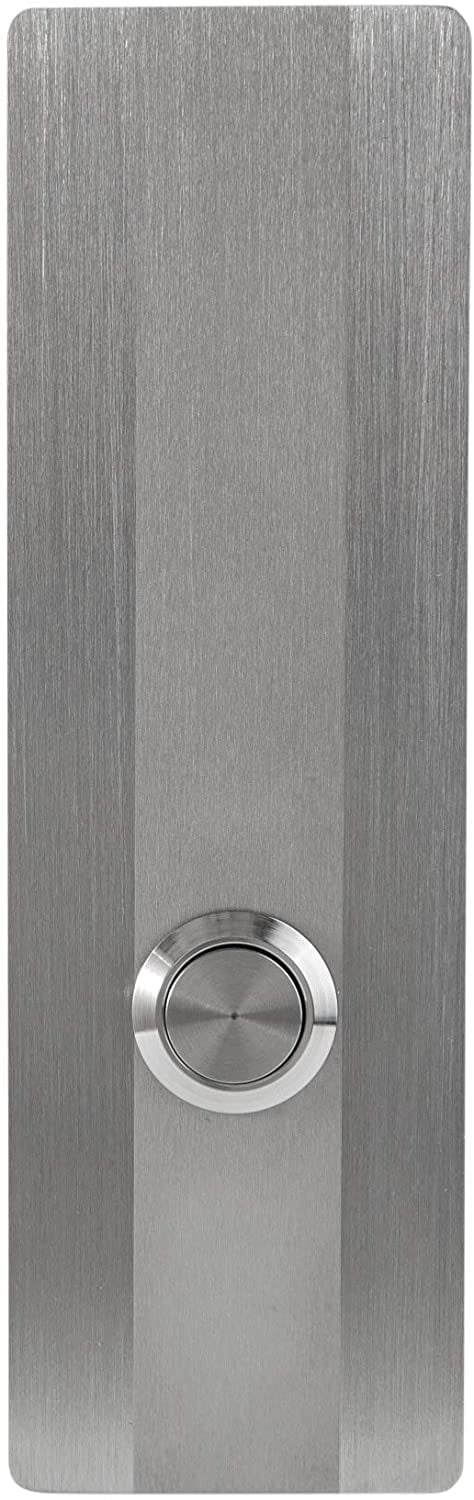 MSH Modern Stainless Hardware Model R3 Stainless Steel Doorbell Button in 304 Stainless Steel 1.57” x 5.11” x 5/32” (4mm Thick)