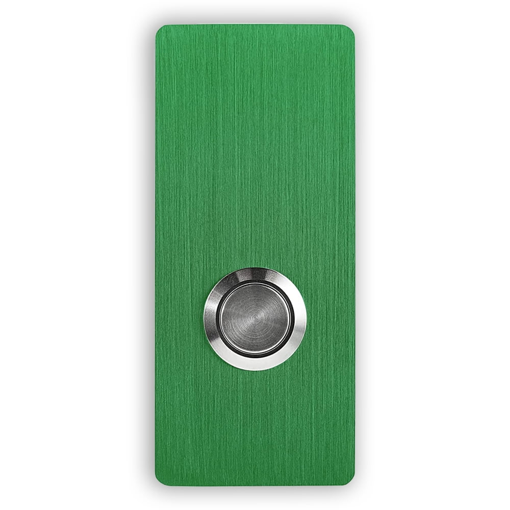 MSH Modern Stainless Hardware Model R7 Green Anodized Aluminum Doorbell Button 1.37” x 3.14” x 5/32” (4mm thick)