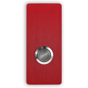 MSH Modern Stainless Hardware Model R7 Red Anodized Aluminum Doorbell Button 1.37” x 3.14” x 5/32” (4mm thick)