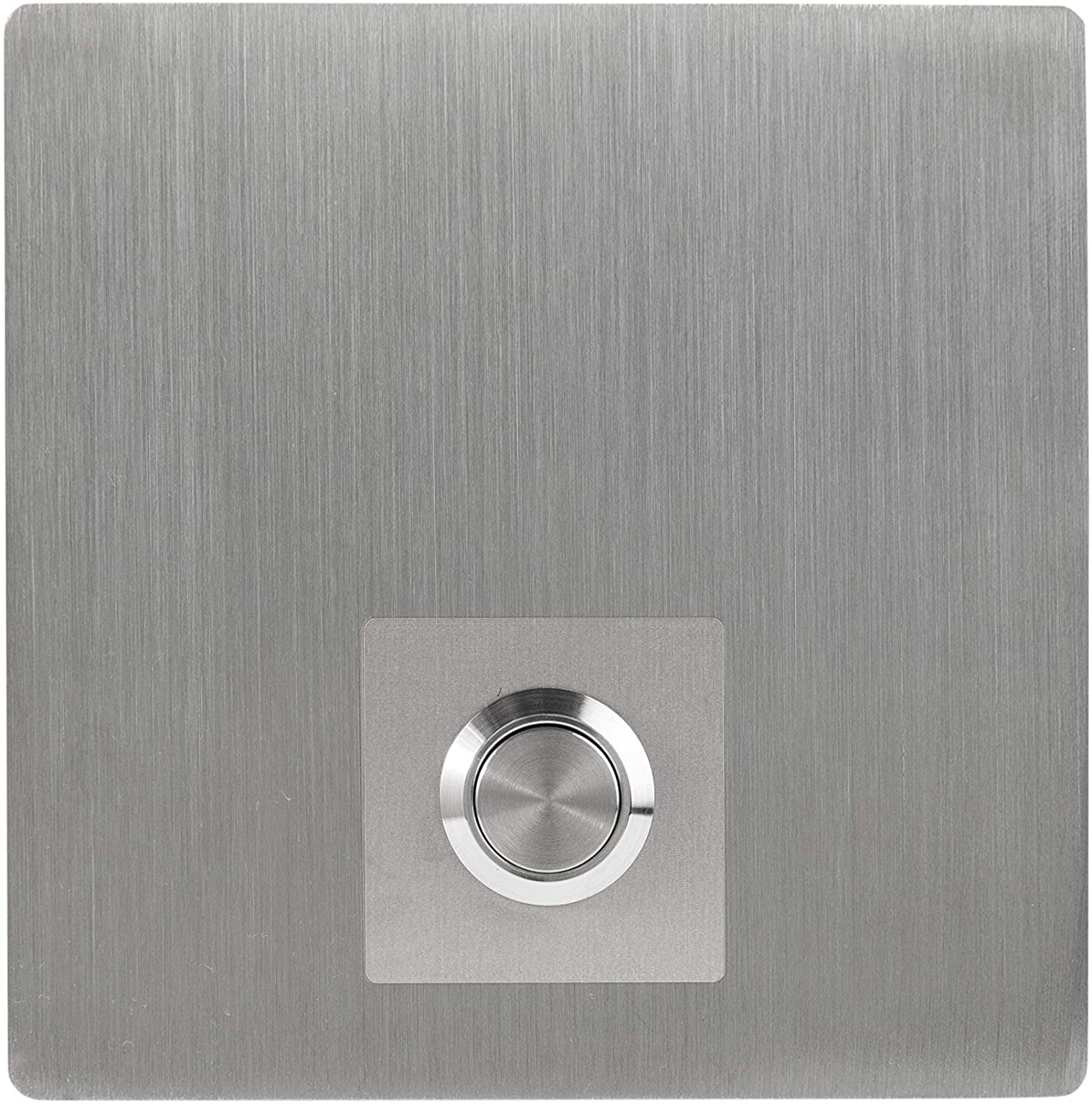 MSH Modern Stainless Hardware Model S3 Stainless Steel Doorbell Button in 304 Stainless Steel 3.54” x 3.54” x 5/32” (4mm Thick)