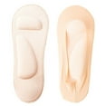 thumbnail image 1 of MSHUN 3 Pairs 3D Padded Women's No Show Nylon Socks Sponge Cushion Liner, Arch Support Socks for Women No Show Liner Socks Non Slip Massage Socks, Foot Massage Health Care Heel Socks (Light Skin), 1 of 9
