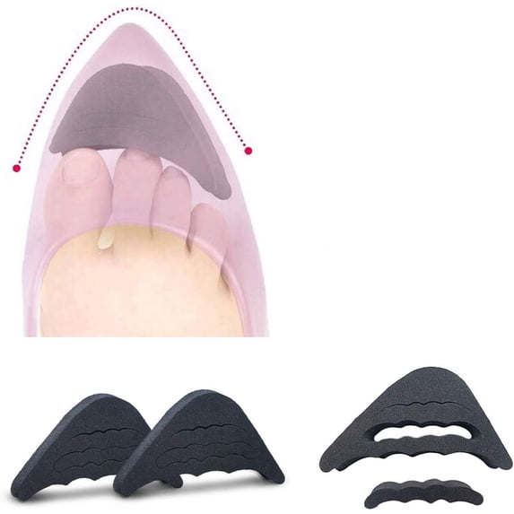 MSHUN 4 Pairs Soft Sponge Half Insoles, Reusable Big Toe Plug Foot Brace Pads Adjustable Shoe Filler Unisex Shoe Inserts for Shoes Too Big, Adjustable Toe Filler Inserts for Women Men