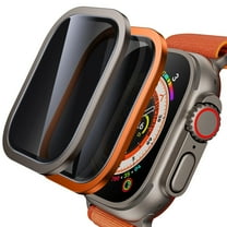 MSHUN for Apple Watch Ultra 2/Ultra Screen Protector 49mm, [28 Degree Privacy] Titanium Alloy Frame   9H Tempered Glass, [Touch Sensitive] Lightweight Protective Glass Film for iwatch Ultra 2