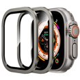 thumbnail image 1 of MSHUN for Apple Watch Ultra 2/Ultra Screen Protector 49mm,9H Tempered Glass + Titanium Alloy Frame, [Keep Original+Bubble Free] [Touch Sensitive] Lightweight Protective Film iwatch 2 Pack,Original, 1 of 6