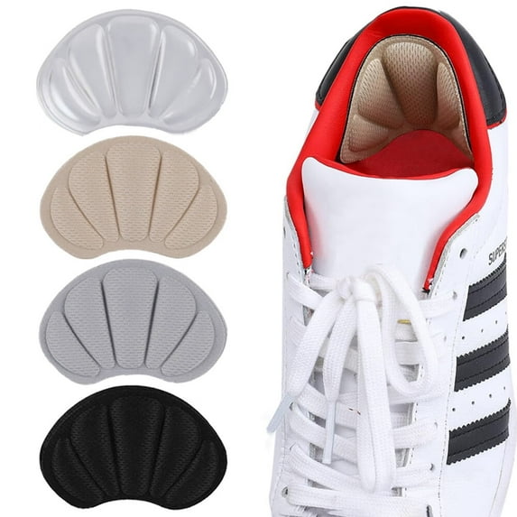 MSHUN Back of Heel Cushion Inserts, 4D Heel Stickers, Mesh Heel Grips Pads for Boots, Loose Shoes Too Big, Reusable Adhesive Heel Guards Liners for Women Men, Improve Shoe Fit (Mash Up,4 Pairs)
