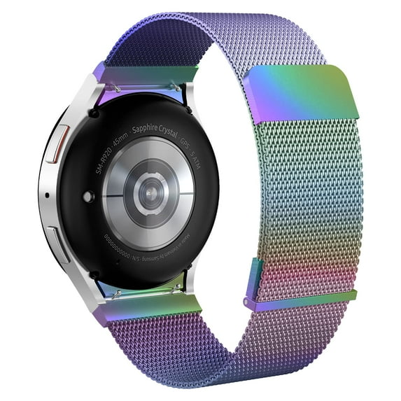 MSHUN Metal Band Compatible with Samsung Galaxy Watch 5 40mm 44mm/Watch 5 Pro LTE/Galaxy Watch 4 40mm 44mm/Watch 4 Classic 42mm 46mm, No Gap Mesh Loop Magnetic Bands Adjustable Strap (Colorful)