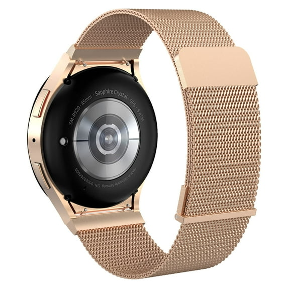 MSHUN Metal Band Compatible with Samsung Galaxy Watch 5 40mm 44mm/Watch 5 Pro LTE/Galaxy Watch 4 40mm 44mm/Watch 4 Classic 42mm 46mm, No Gap Mesh Loop Magnetic Bands Adjustable Strap (Rose Gold)