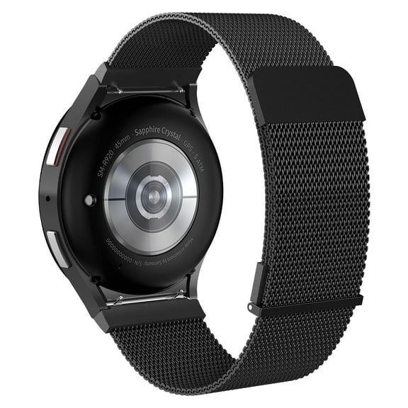 MSHUN Metal Band Compatible with Samsung Galaxy Watch 5 40mm 44mm/Watch 5 Pro LTE/Galaxy Watch 4 40mm 44mm/Watch 4 Classic 42mm 46mm, No Gap Mesh Loop Magnetic Bands Adjustable Strap (Black)