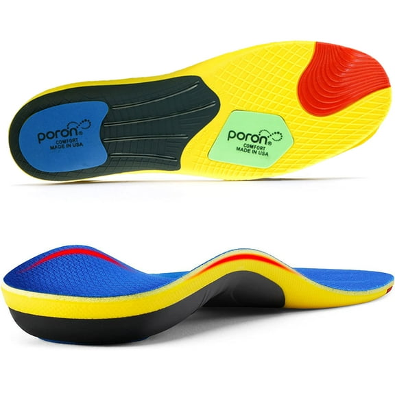 MSHUN Professional Sport Insoles with Medium Arch Support and Shock Absorption for Plantar Fasciitis and Flat Feet Pain Relief in Men and Women, Orthotics Shoe Insert, Breathable & Anti-Slip