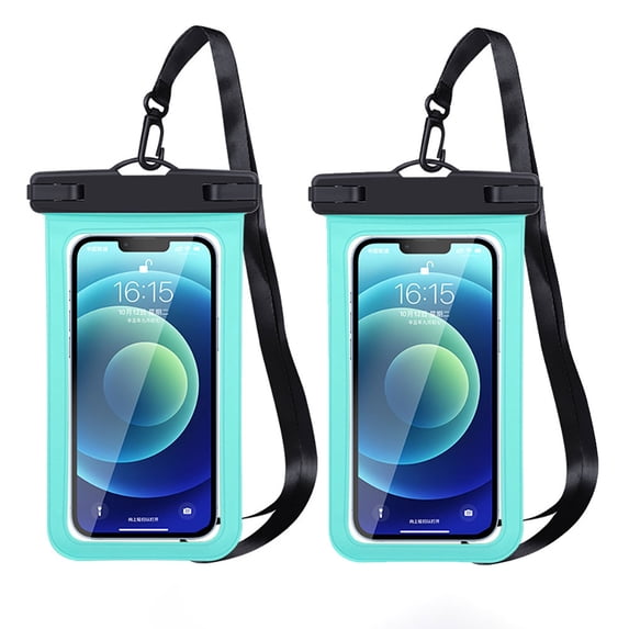 MJSHUN Waterproof Phone Pouch, 2 Pack Universal Water Proof Dry Bag Case with Neck Lanyard, Underwater Clear Cellphone Holder Protector for iPhone Samsung Galaxy for Pool Swimming Beach Essentials